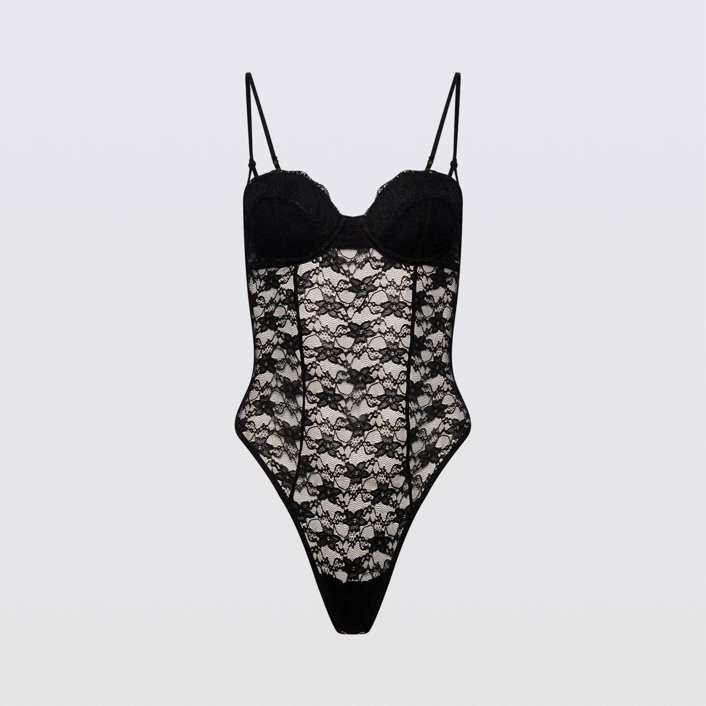 Effortless Lace Teddy Black