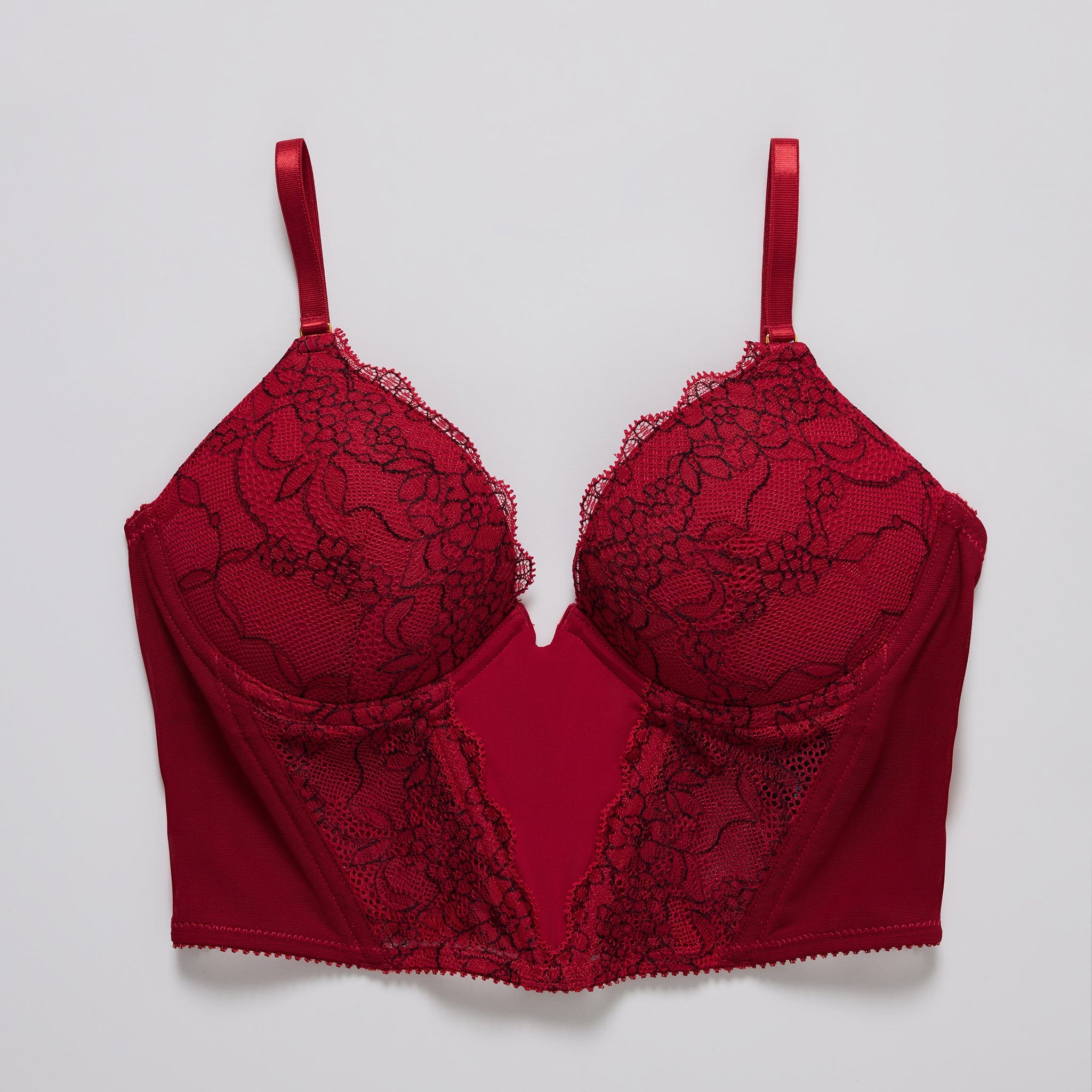 Lace Lift Up Corset Top Scarlet Two-Tone