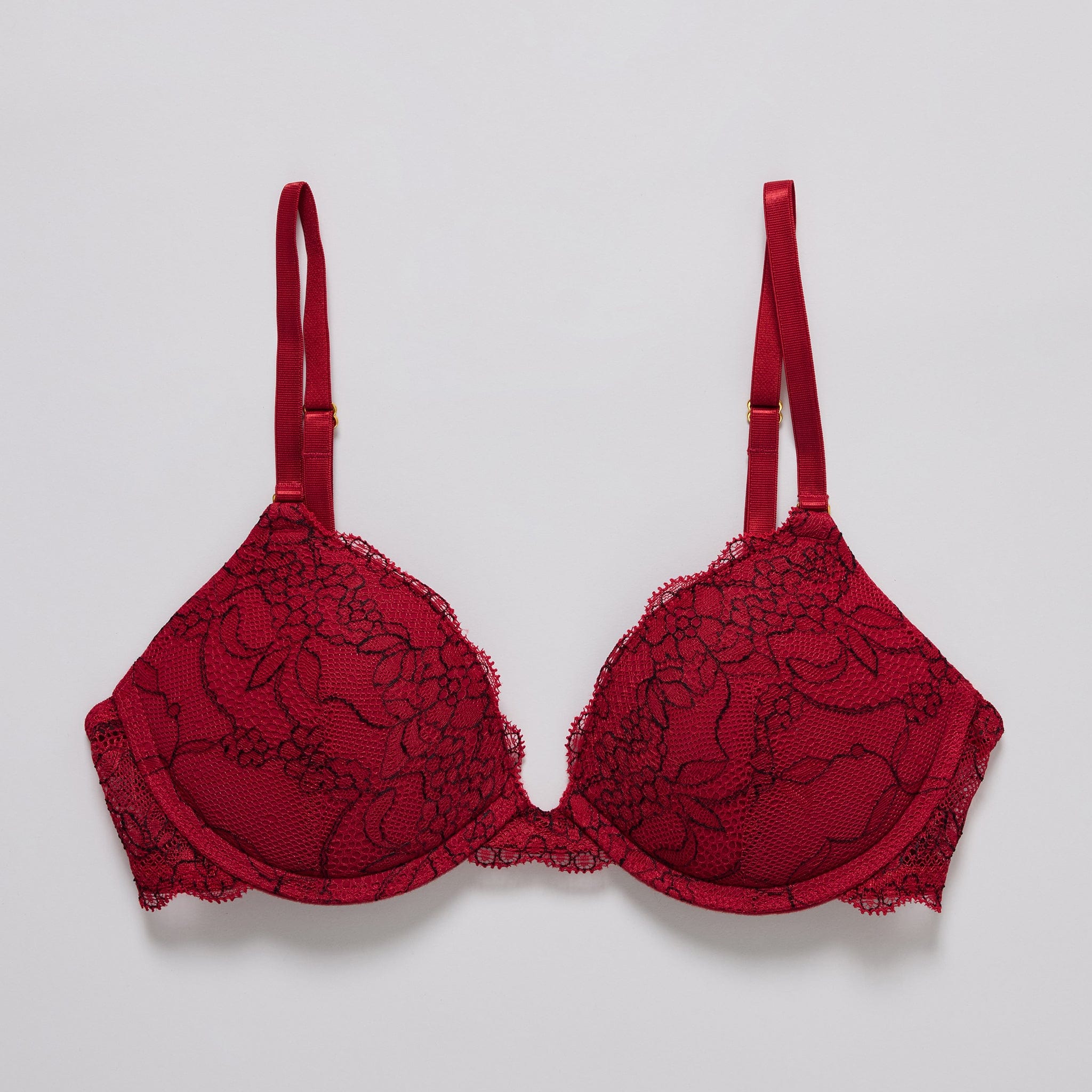 All Over Lace Lift Up Bra Scarlet Two-Tone