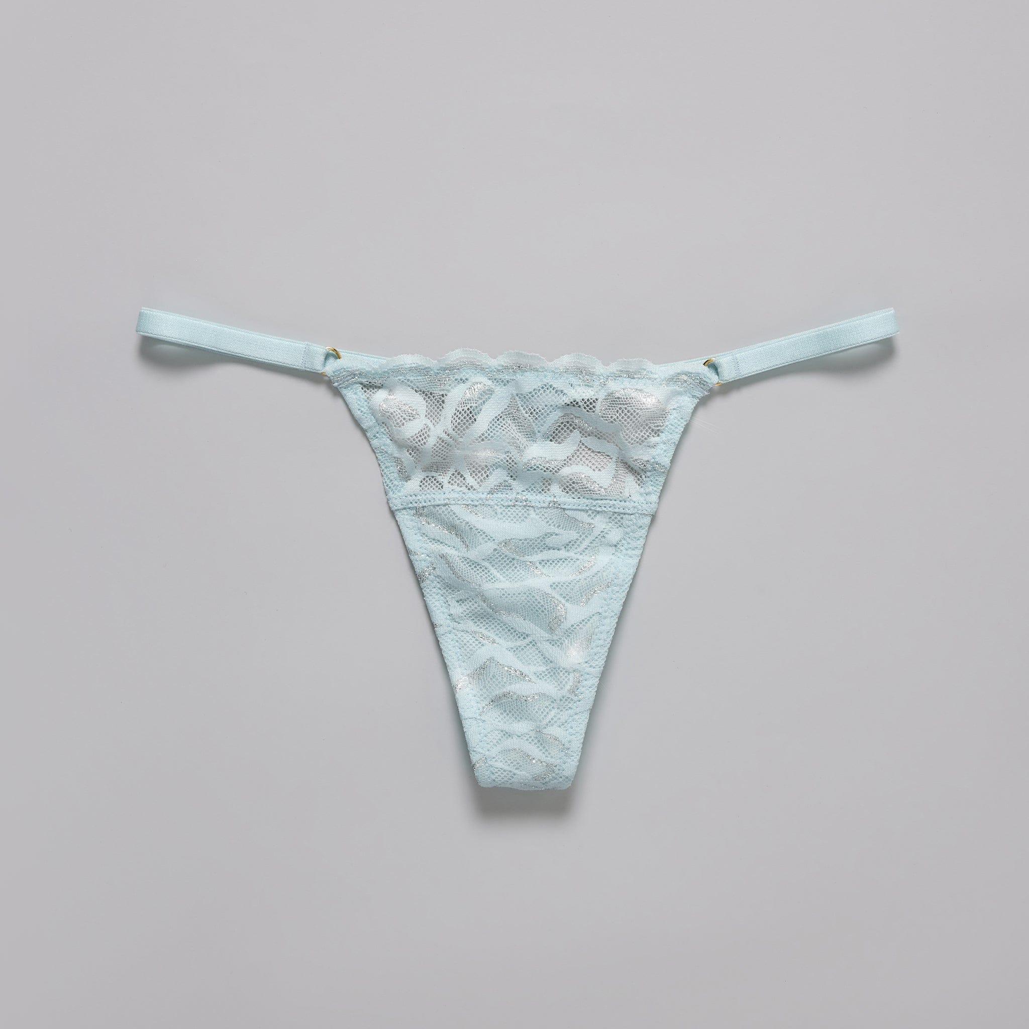 Lace String Thong Metallic Crystal