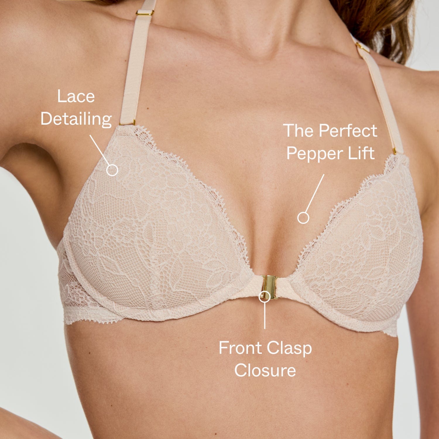 Lace Racerback Lift Up Bra Rosette