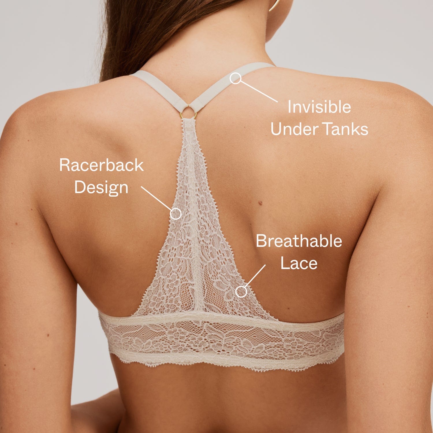 Lace Racerback Lift Up Bra Rosette
