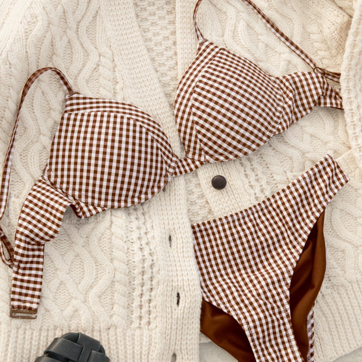 Lift Up Bikini Top Gingham