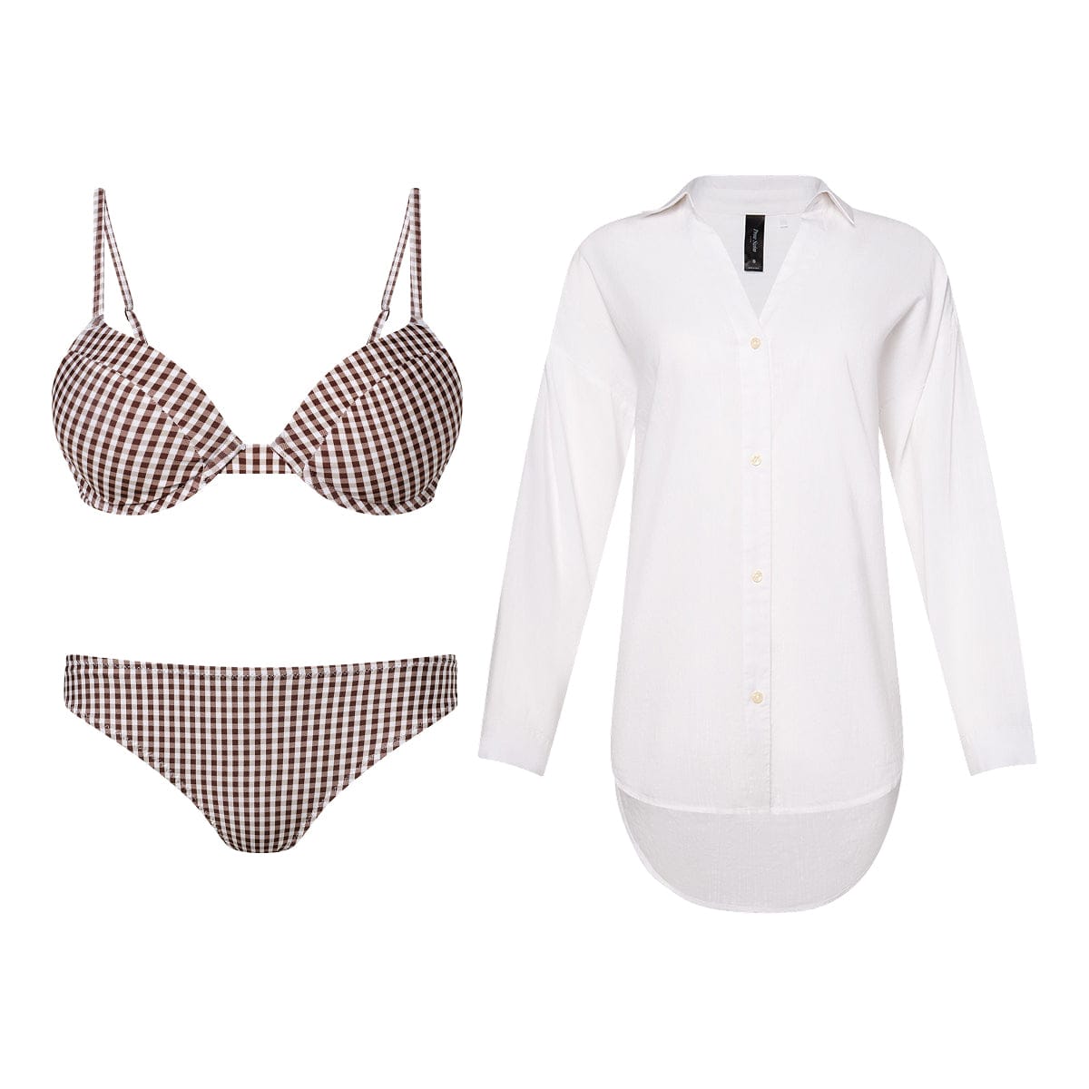 Lift Up & Classic Bikini & Shirt 3-Piece Swim Bundle