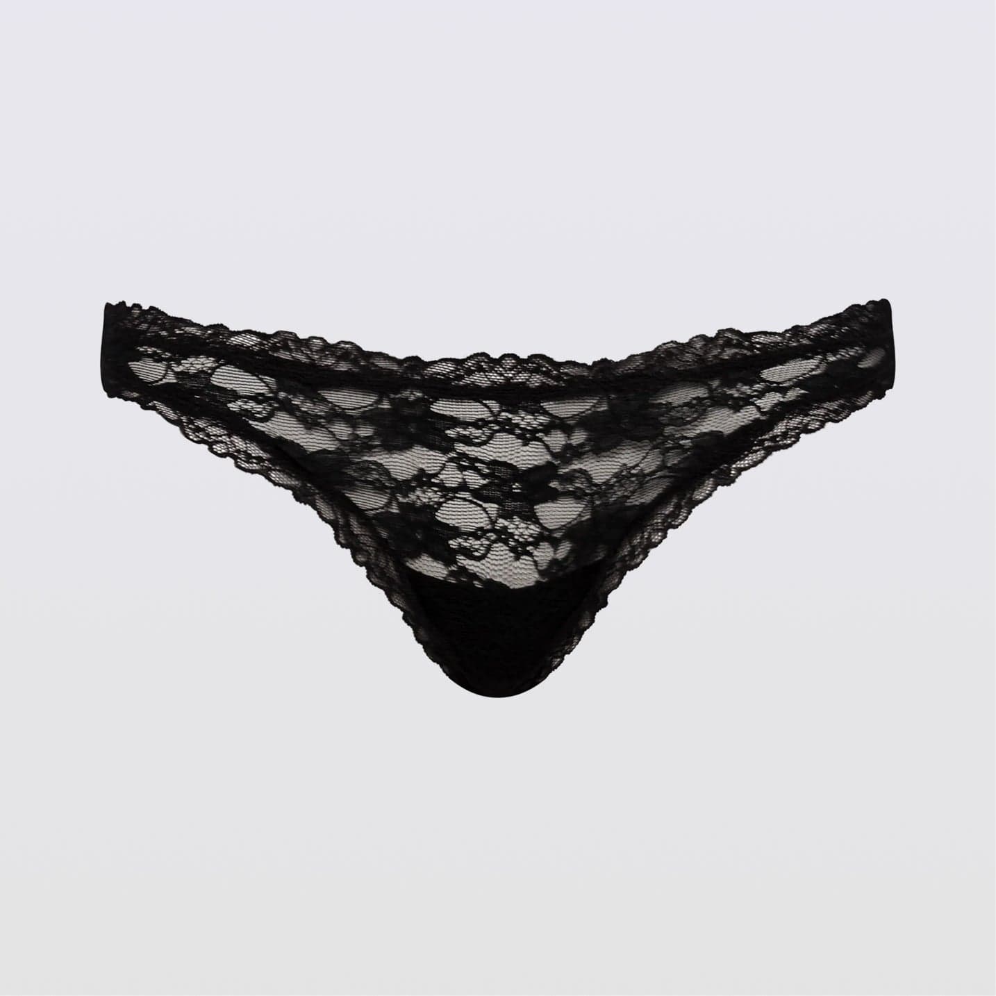 Effortless Lace Thong Black