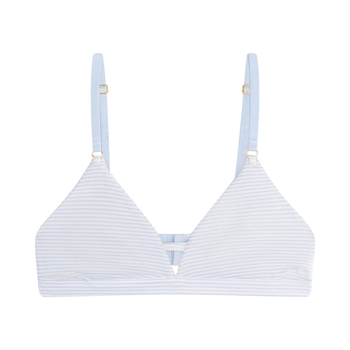 Supima® Cotton Wirefree Bra Powder Blue Stripe