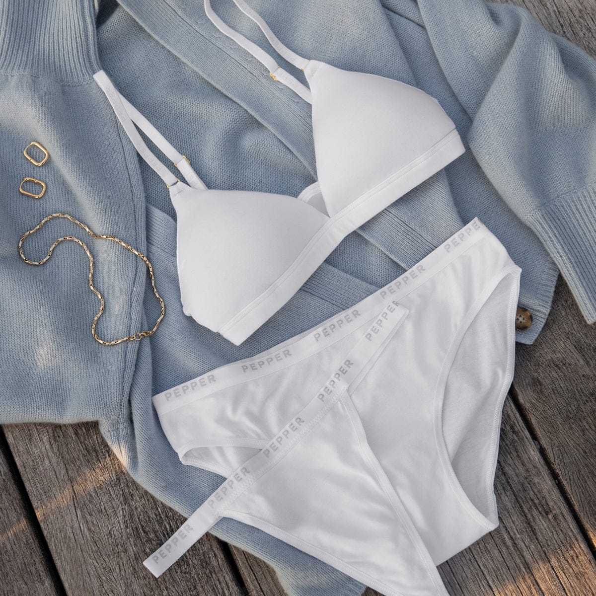 Supima® Cotton Wirefree Bra White