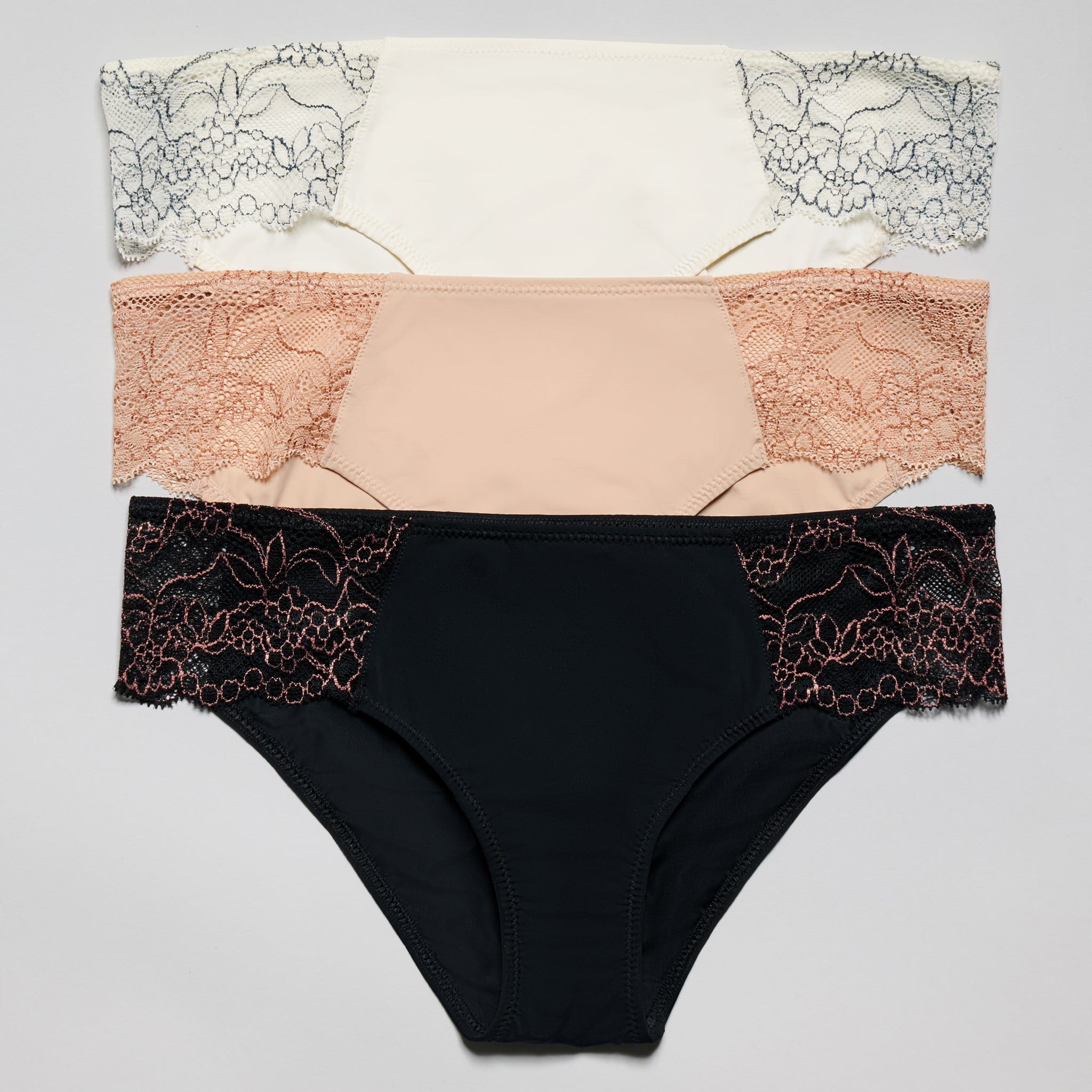 Smooth Lace Bikini Black Two-Tone