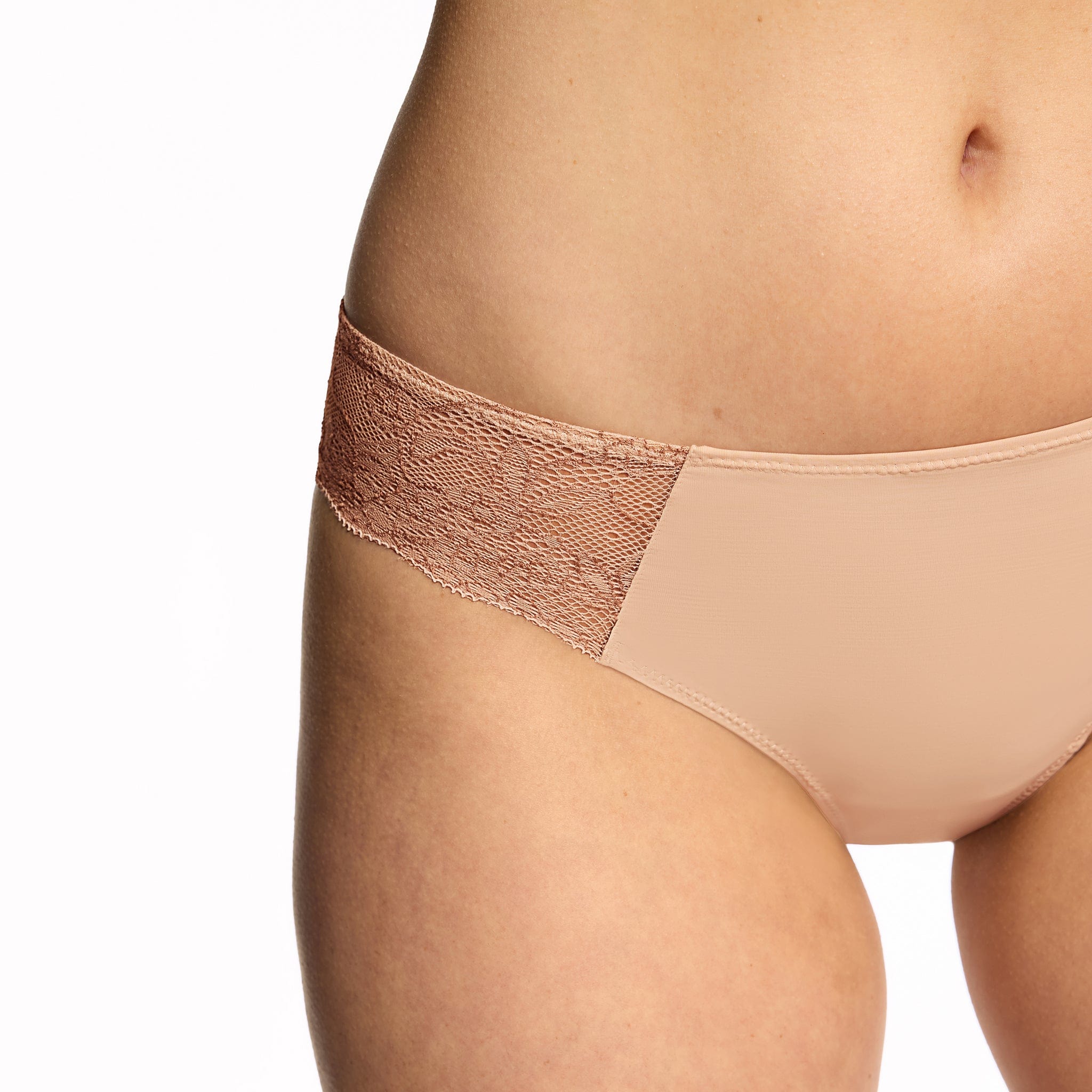 Smooth Lace Bikini Buff Two-Tone